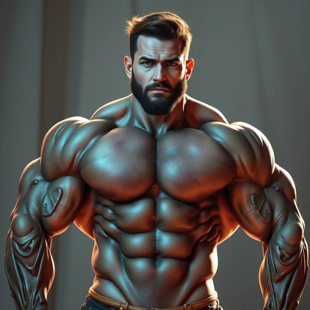 رجل ذو عضلات ضخمة