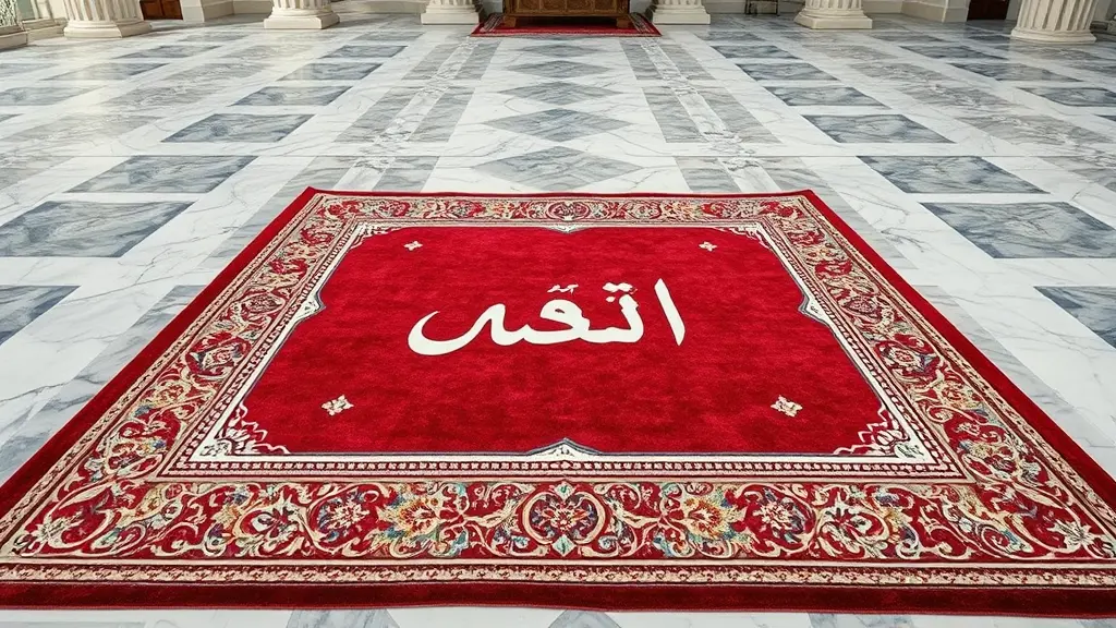 سجادة صلاة كبيرة مكتوب عليها اسم محمد , رخام ، بديل رخام ، مسجد