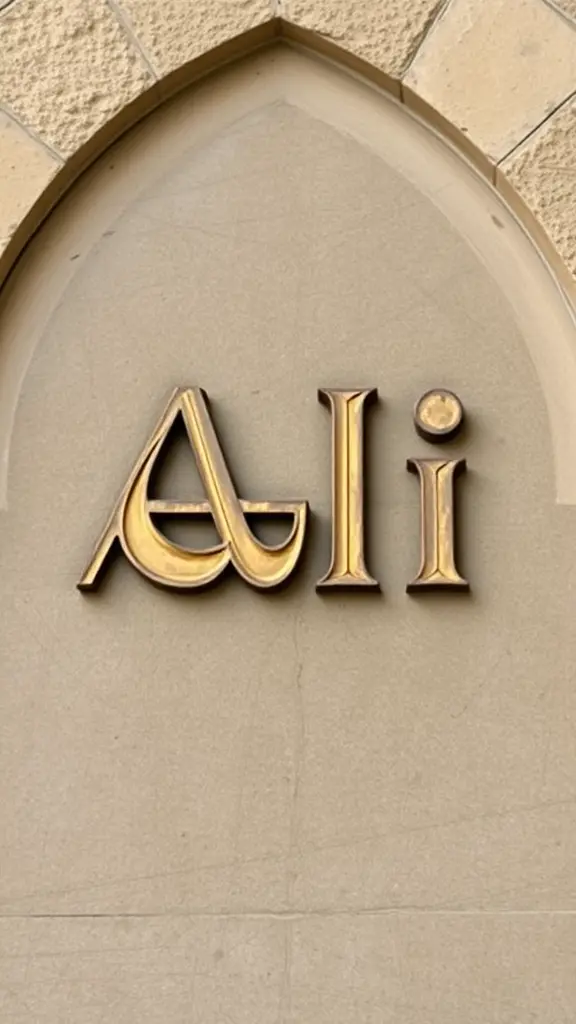 اسم Ali باحرف مزخرفة قديمة