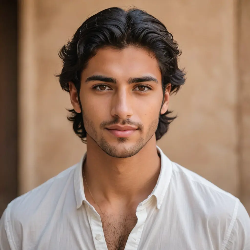 شاب عربي وسيم شعره اسود مكشوف عيونه عسليه