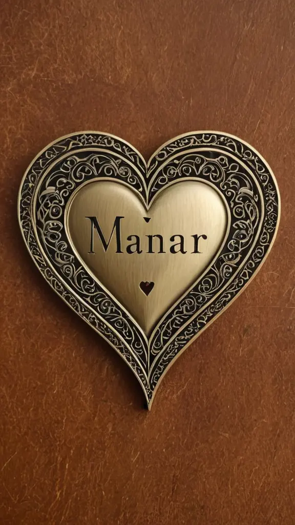 صورة قلب محفور عليه اسم منار