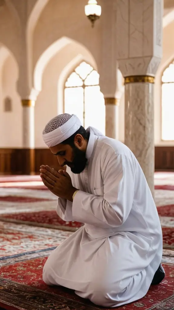 شيخ يصلي داخل مسجد