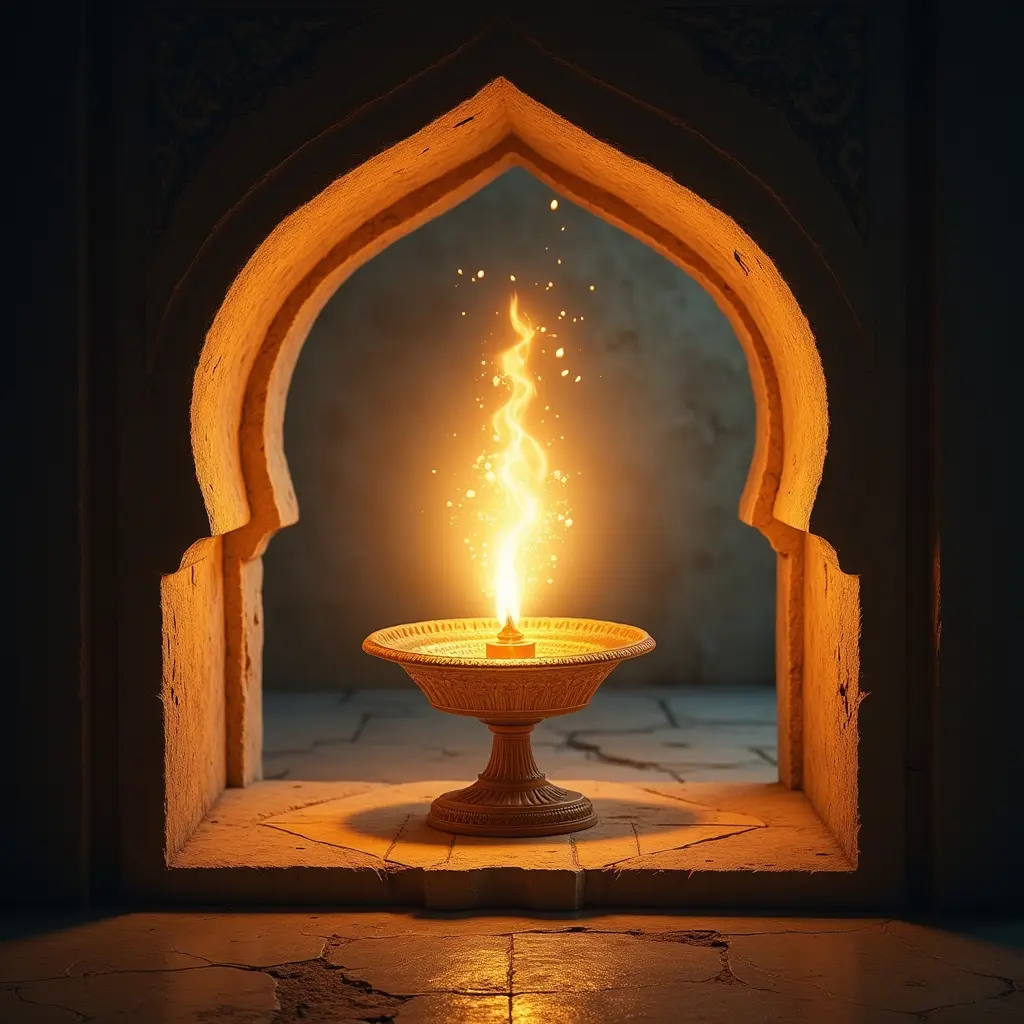 الله نور السماوات والأرض مثل نوره كمشكاة فيها مصباح المصباح في زجاجة الزجاجة كأنها كوكب دري يوقد من شجرة مباركة زيتونة لا شرقية ولا غربية يكاد زيتها يضيء ولو لم تمسسه نار نور على نور يهدي الله لنوره من يشاء ويضرب الله الأمثال للناس والله بكل شيء عليم