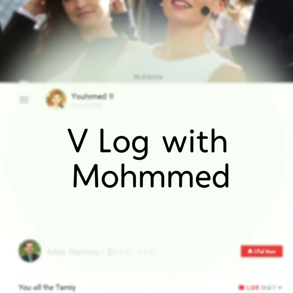 صورة لقناة يوتيوب مكتوبة عليها فلوق مع محمد في الانجليزية 