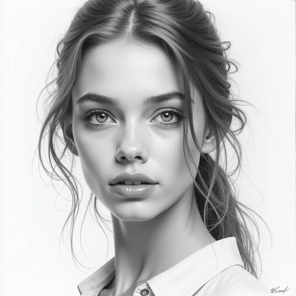 رسمه واقعيه بالرصاص لبنت جميله جدا