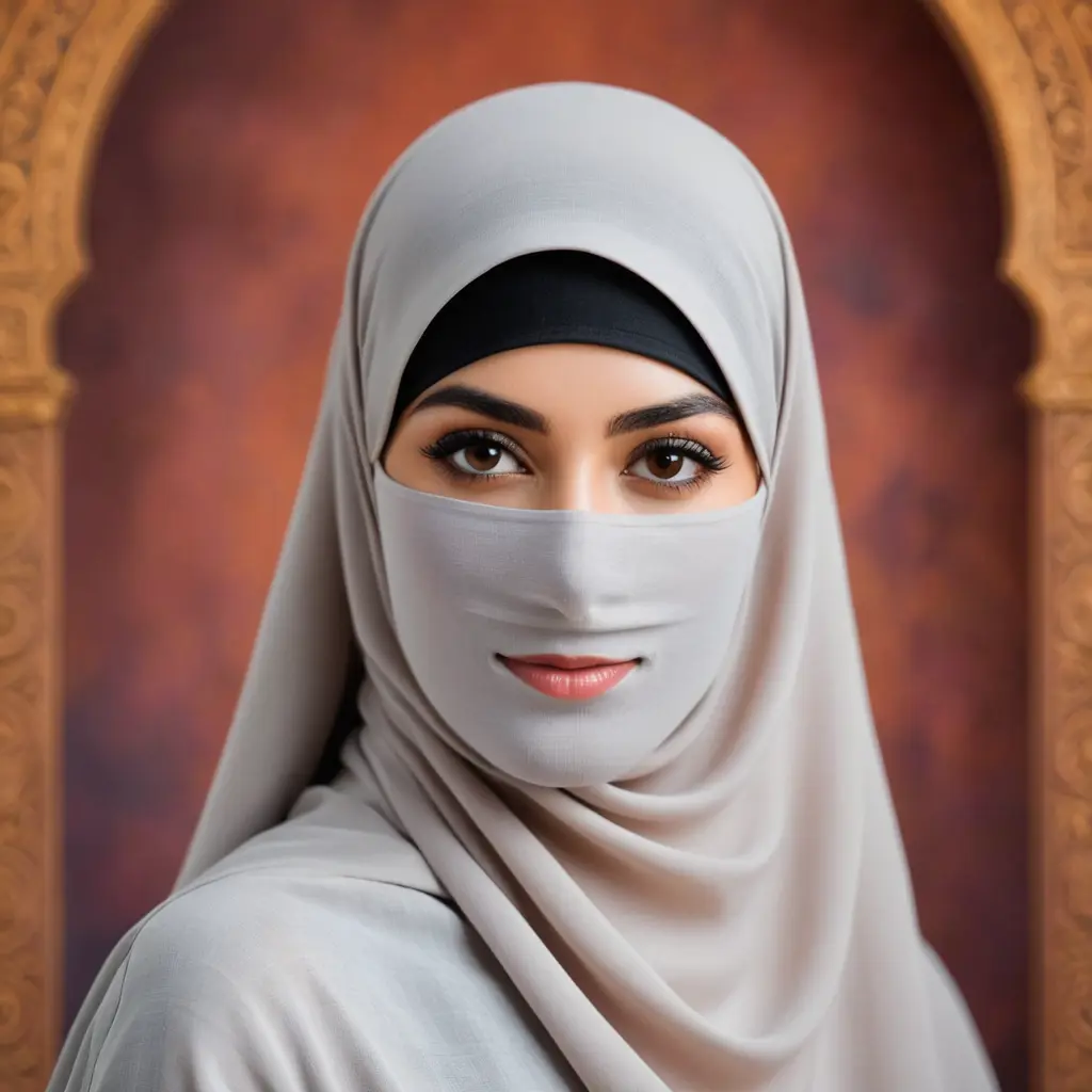 صورة أمرأه جميله بالنقاب وخلفيه مبهجه علشان احطها صوره بروفايل