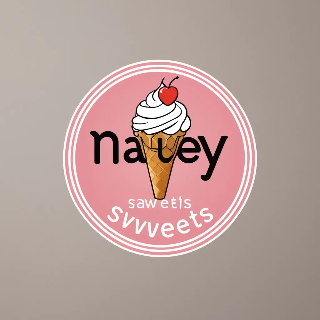 شعار لمحل حلويات اسمه nay sweets