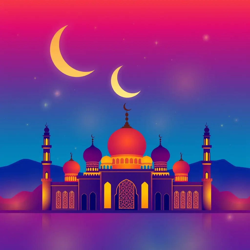 صور مسجد خلفيات تصميم رمضانيه بالوان زاهيه