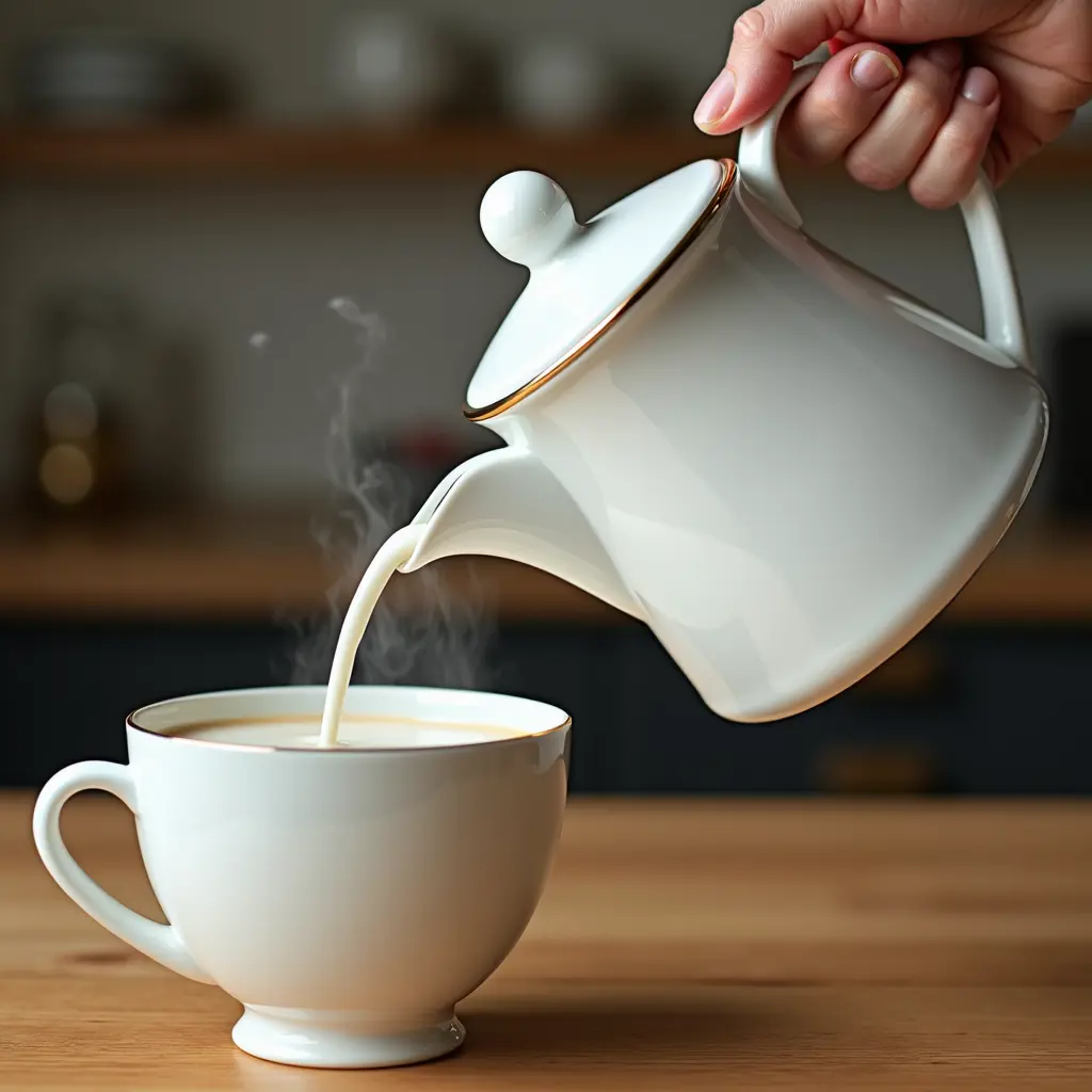 ابريق شاي يشرب حليب