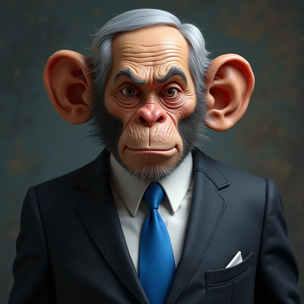 نتنياهو على شكل قرد