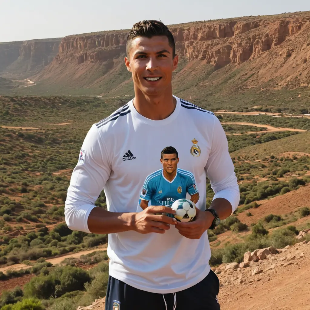 صورة كريستيانو رونالدو في المغرب بمدينة تاونات