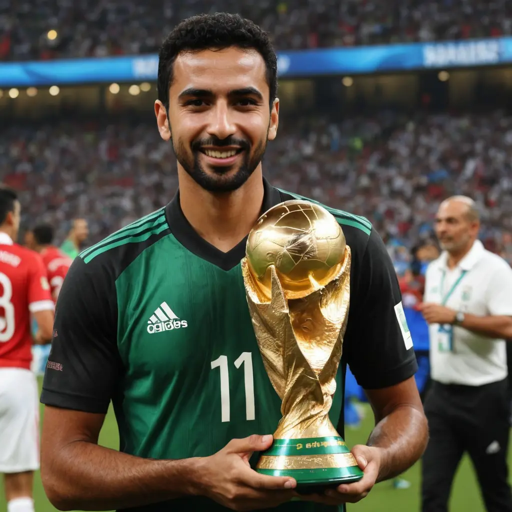 ايمن حسين مع كاس العالم