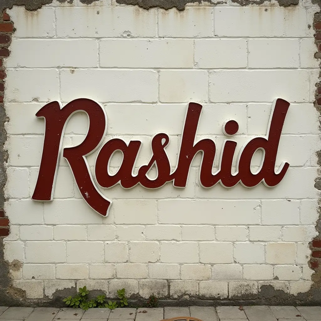 اسم rashed على حائط