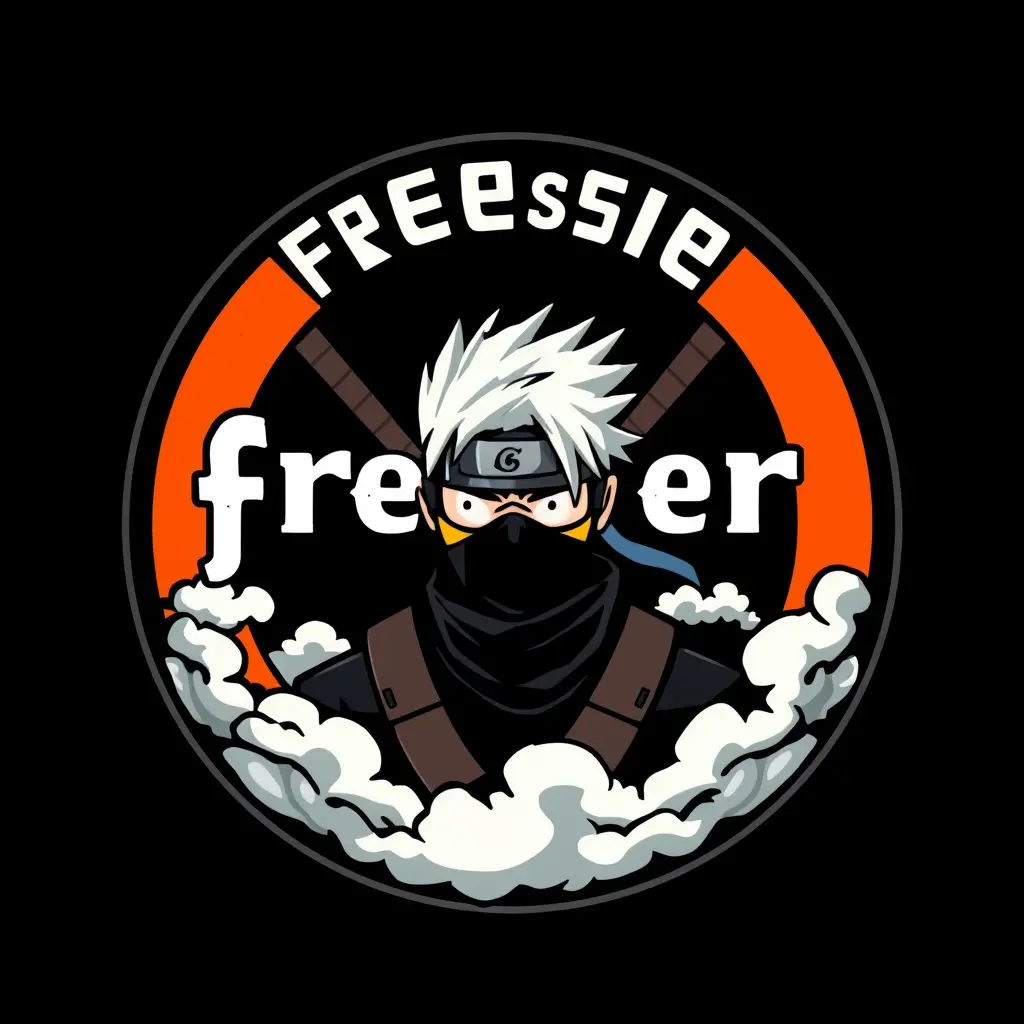 اريد شعار فري فاير مكتوب عليه yesser يأتي عليه سكن سكن كاكاشي وشخصية فري فاير وخلفية سوداء وقليقل من تلوين والغيوم وتضليم