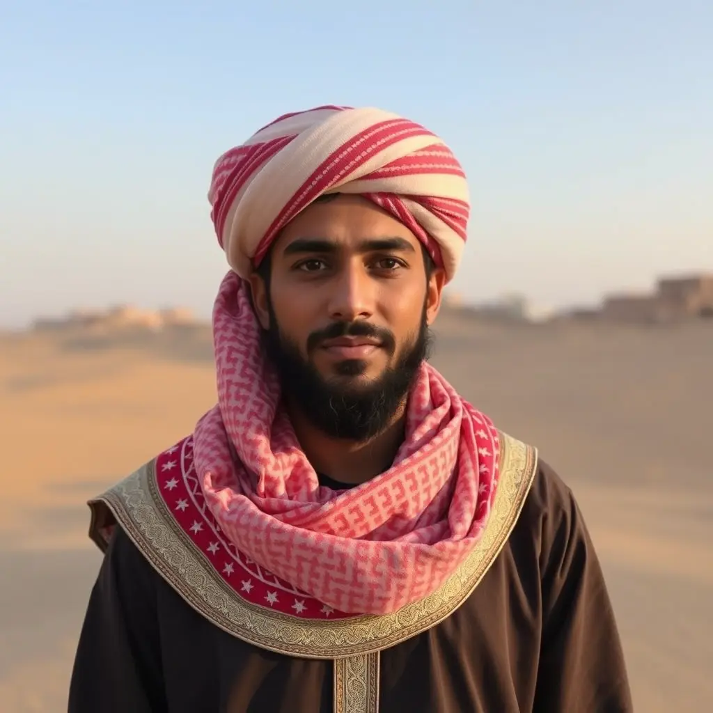 يمني بالزي الرسمي اليمني العمامه والجنبية