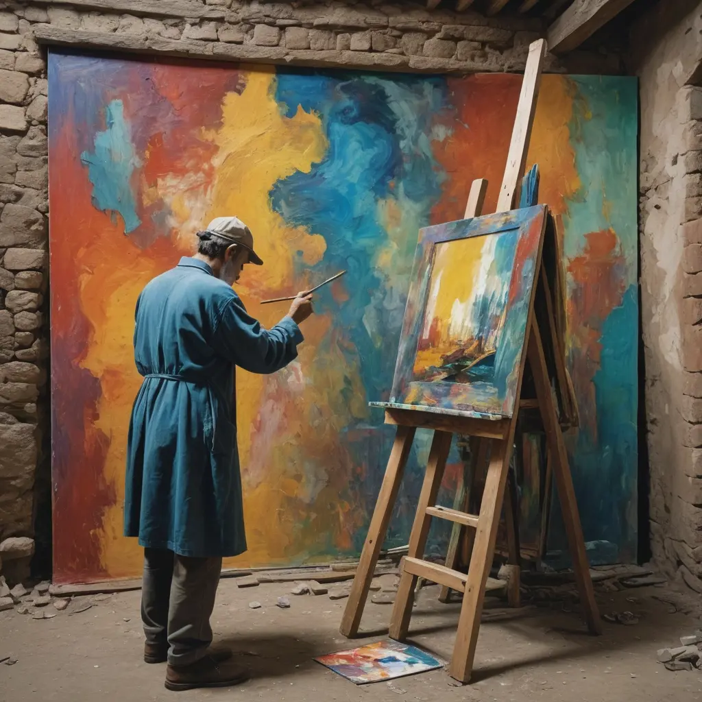 صورة مشوهه لرسام يرسم لوحة - بيكاسو الخليج | Gulf Picasso