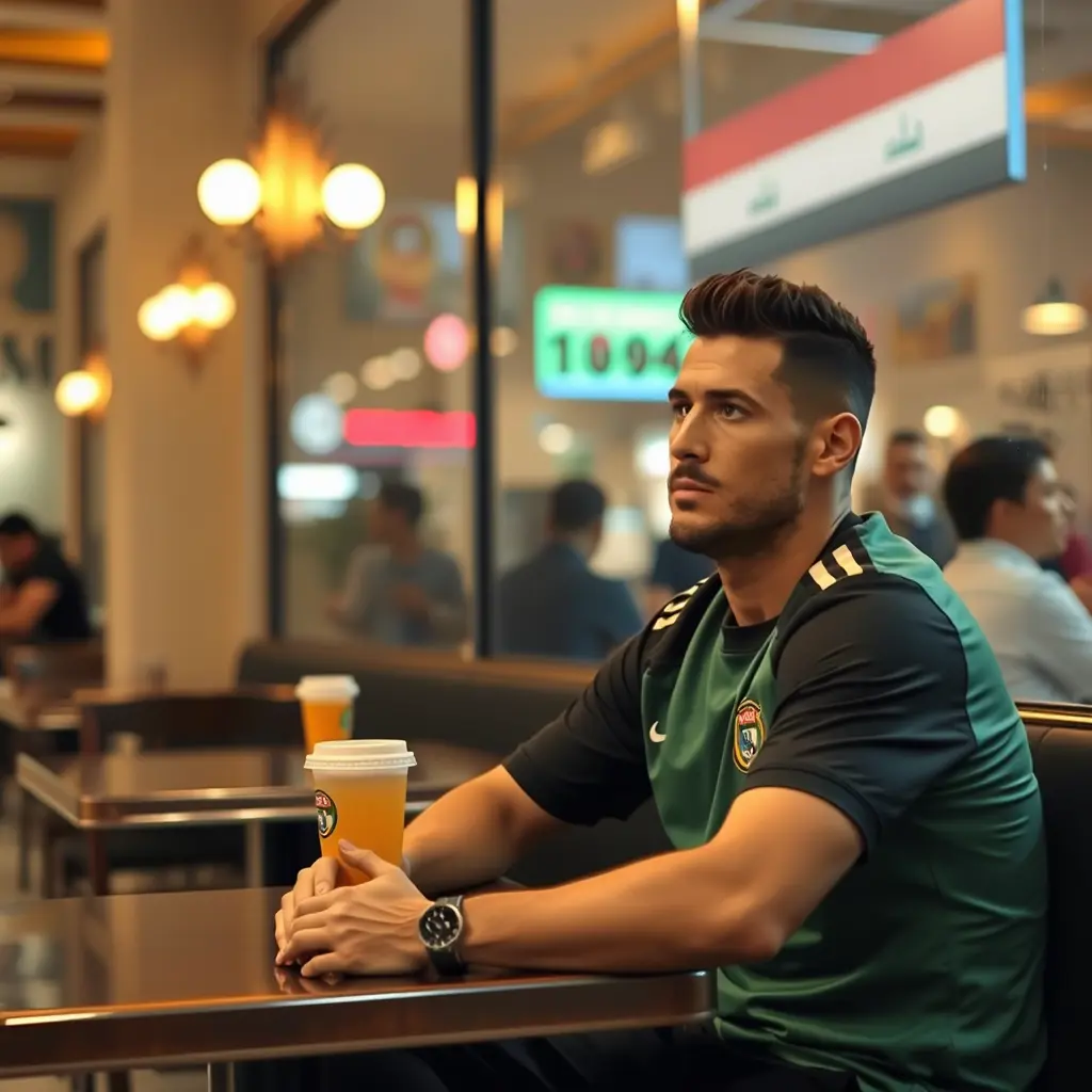 كريستيانو جالس في مقهى في بغداد