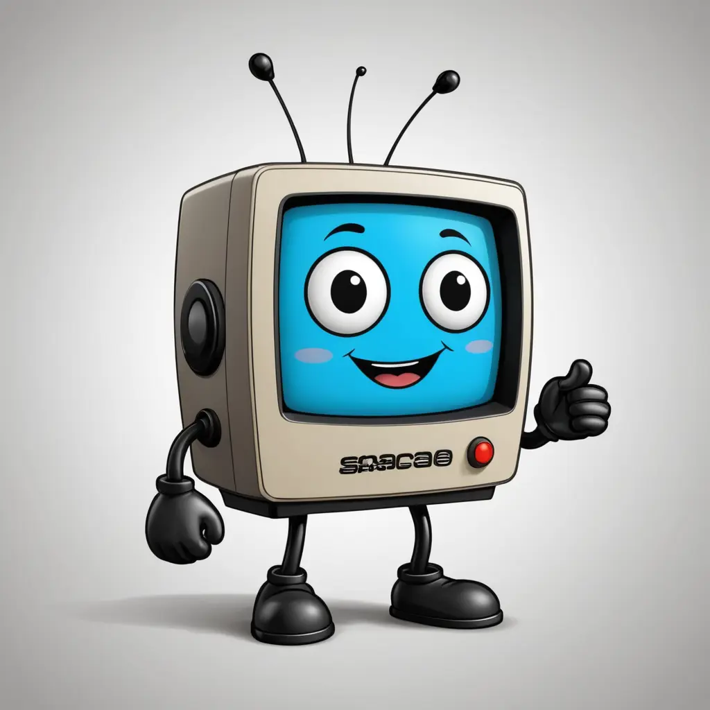 Character, smalA small electronic cartoon helper character, drawn in a simple cartoon wayl electronic object, cartoon,