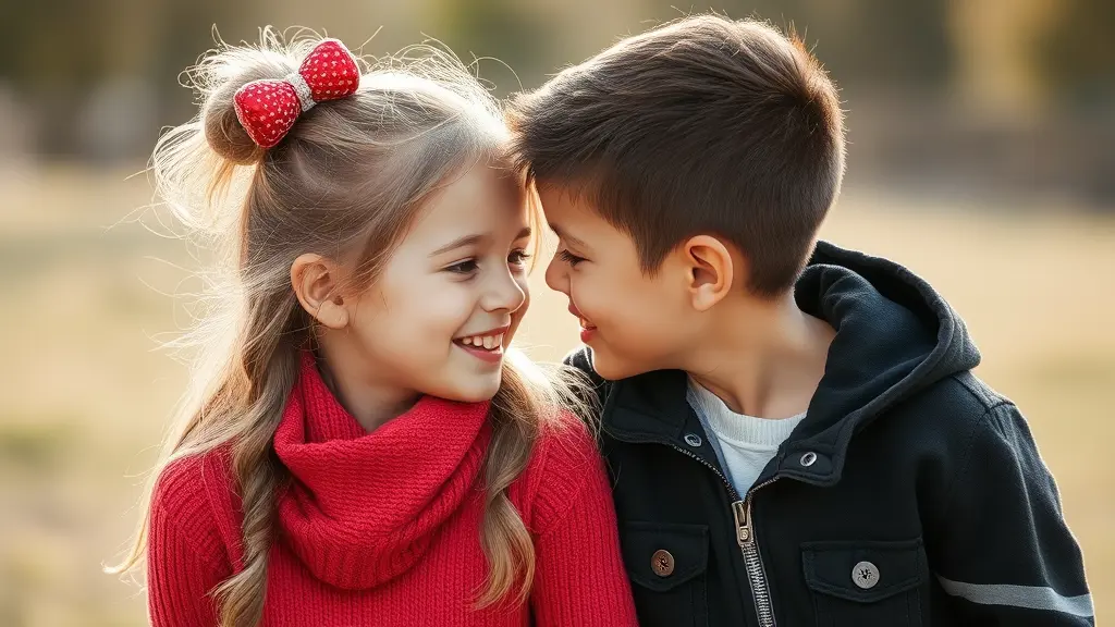 صورة بنت وولد صغار حب