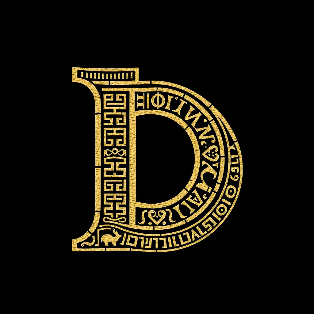 لوغو حرف الضاد مزخرف بطريقة سومرية