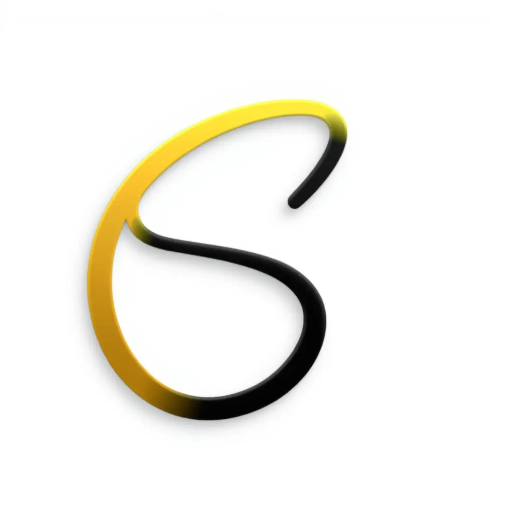 أريد logo على شكل حرف إمضاء بحرف S و حرف السين معا باللون الذهبي و الأسود