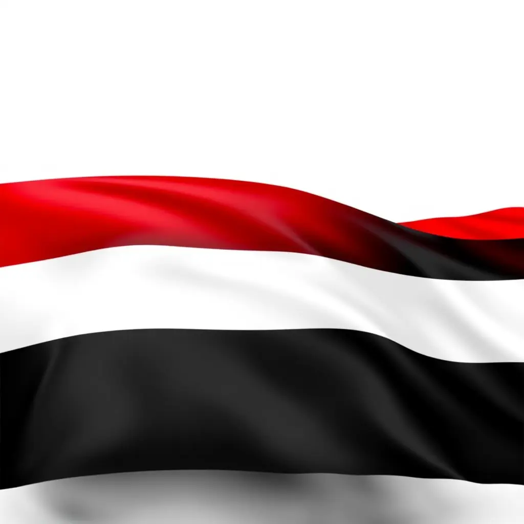 اصنع لي صورة علم الجمهورية اليمنية يبدو العلم احمر من الأعلى ابيض من المنتصف اسود من الاسفل
متحرك بدقه عالية