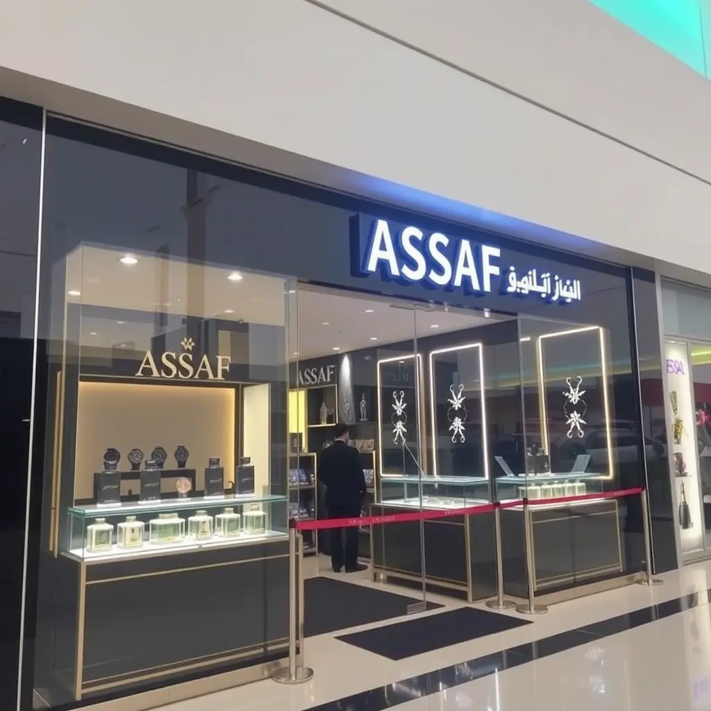 براند عساف للعطور والساعات افتتح فرع في السعودية في مدينة حائل اسم المحل ASSAF 