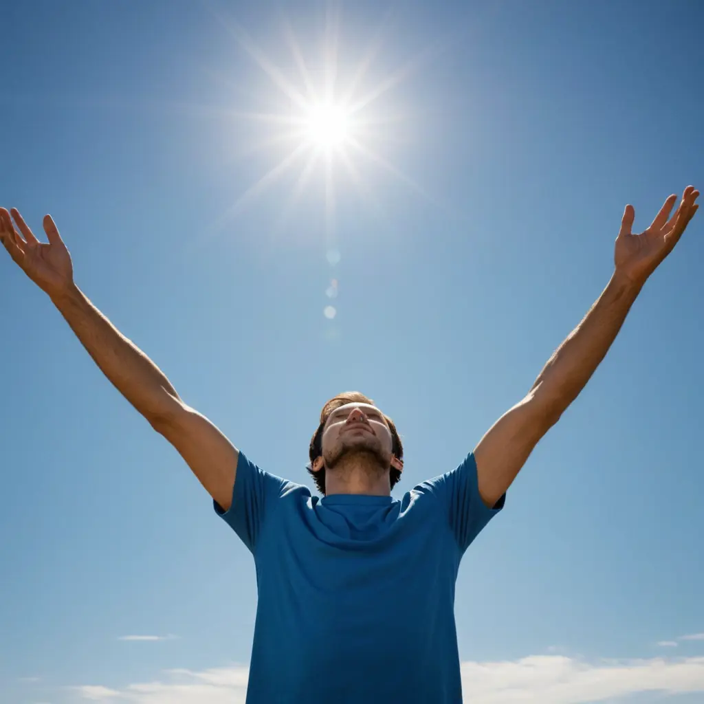 رجل يرفع يديه للسماء ويقول ربي أشرح لي صدري