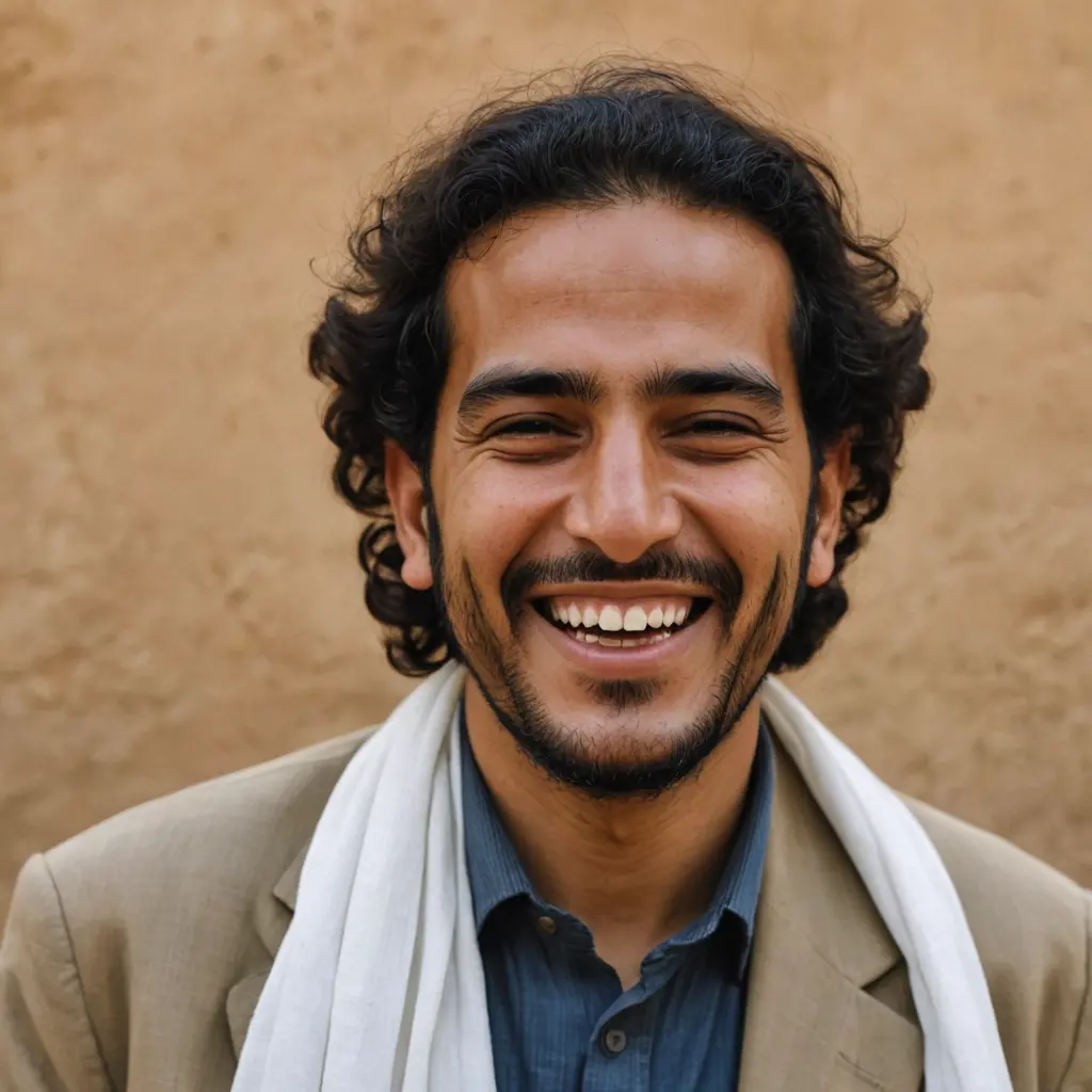 الشاعر زيد الخفاجي يضحك