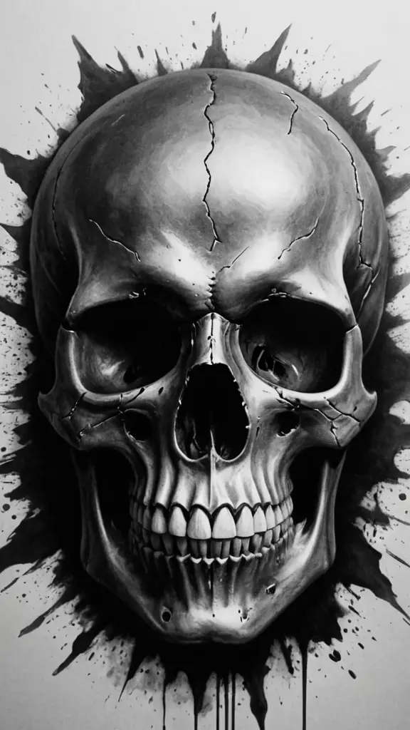 رسمة الجمجمه الظلام