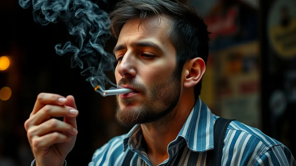 صورة رجل يدخن