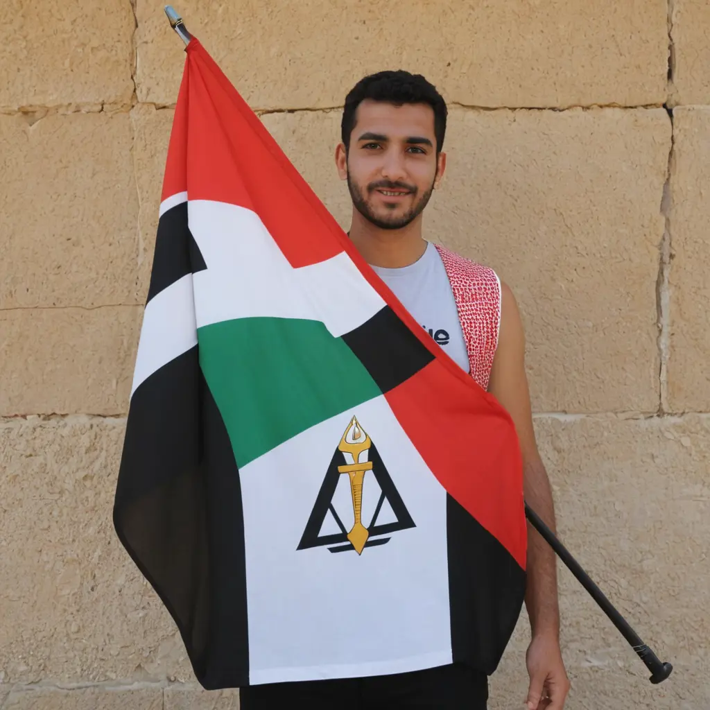 صوره ليا وانا بلبس الصاعقه المصريه وماسك علم فلسطين 