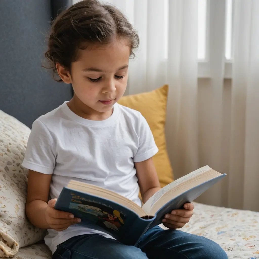طفل يقرا كتاب