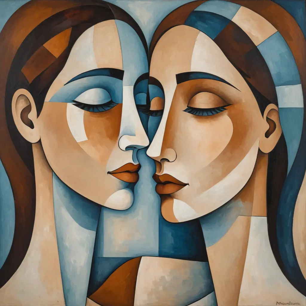 Abstract geometric painting depicting the - Gulf Picasso | بيكاسو الخليج