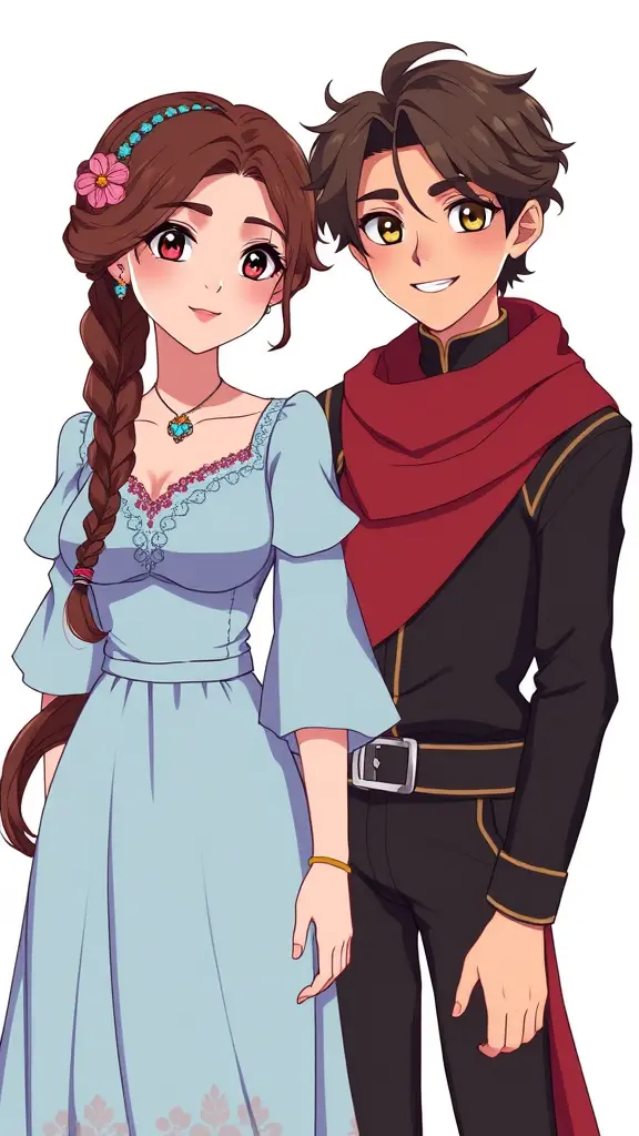 صور انمي على اسم لينا وقاسم