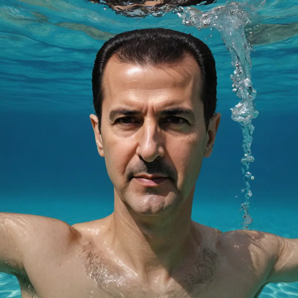 بشار الأسد يسبح