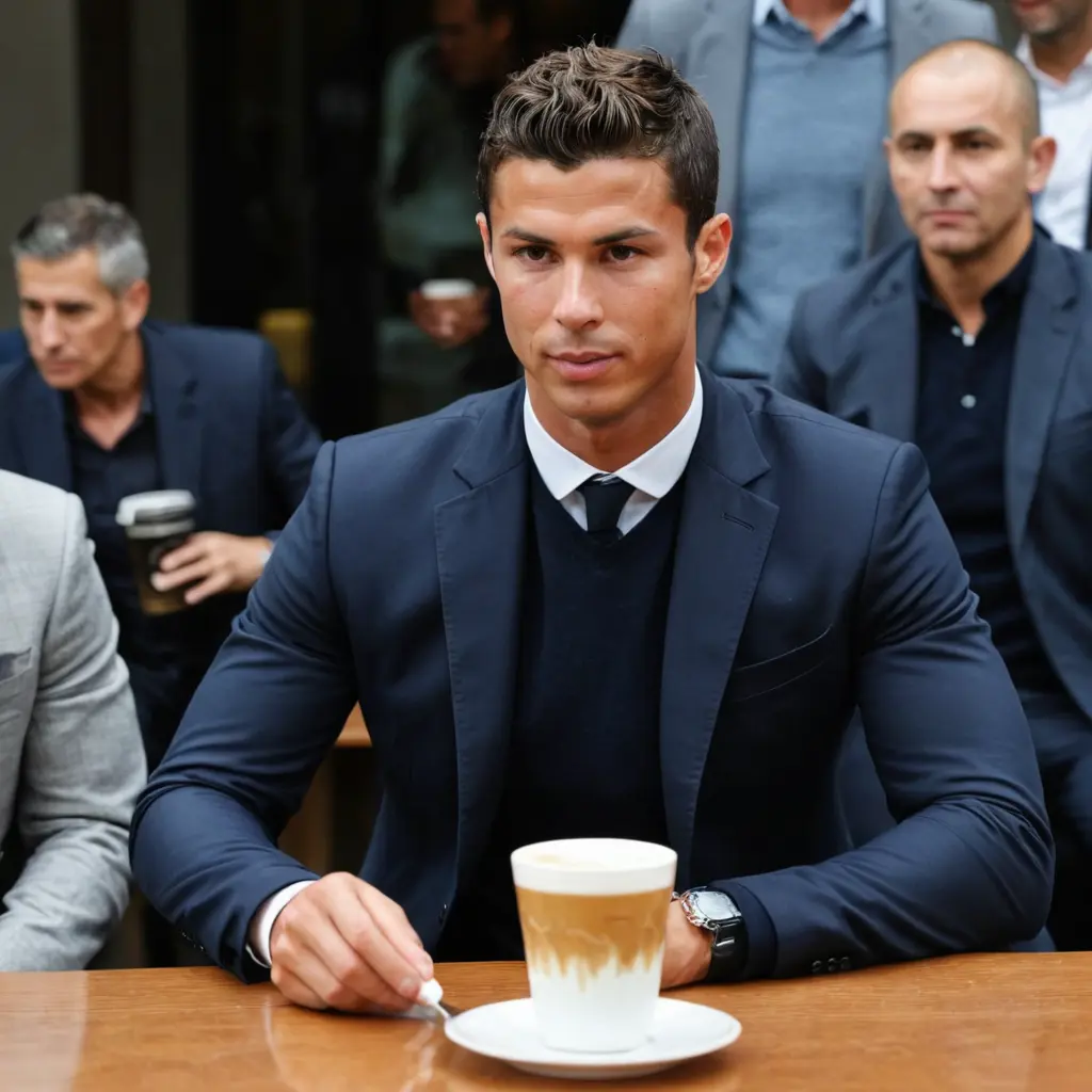 كريسيانو يشرب قهوة