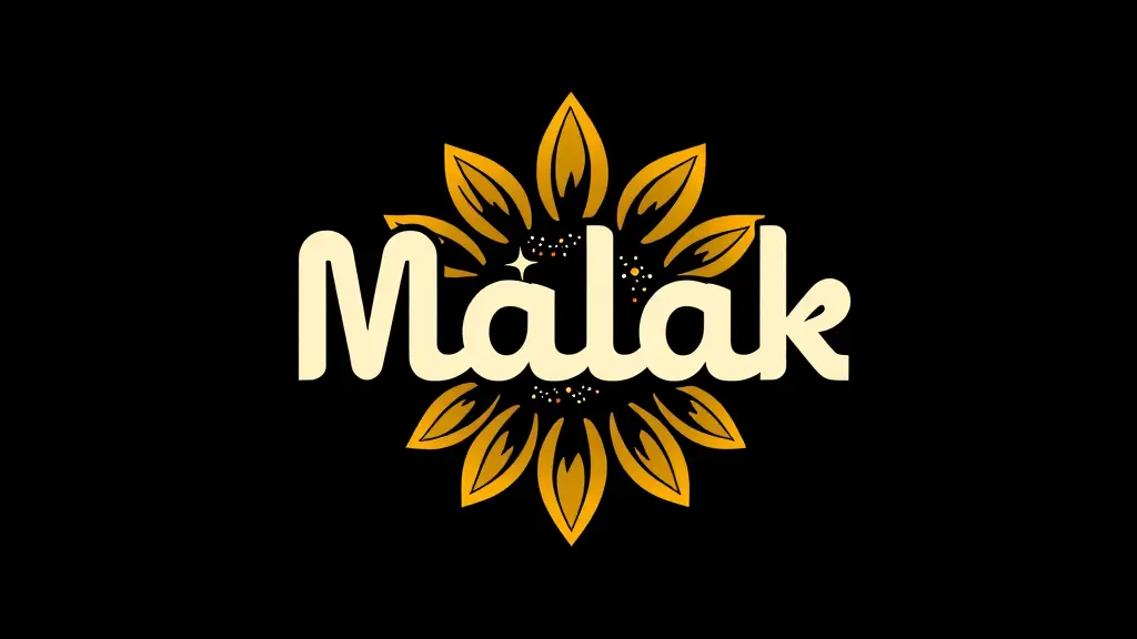 شعار لاسم ملاك بالعربي مصنوع من زهرة عباد الشمس