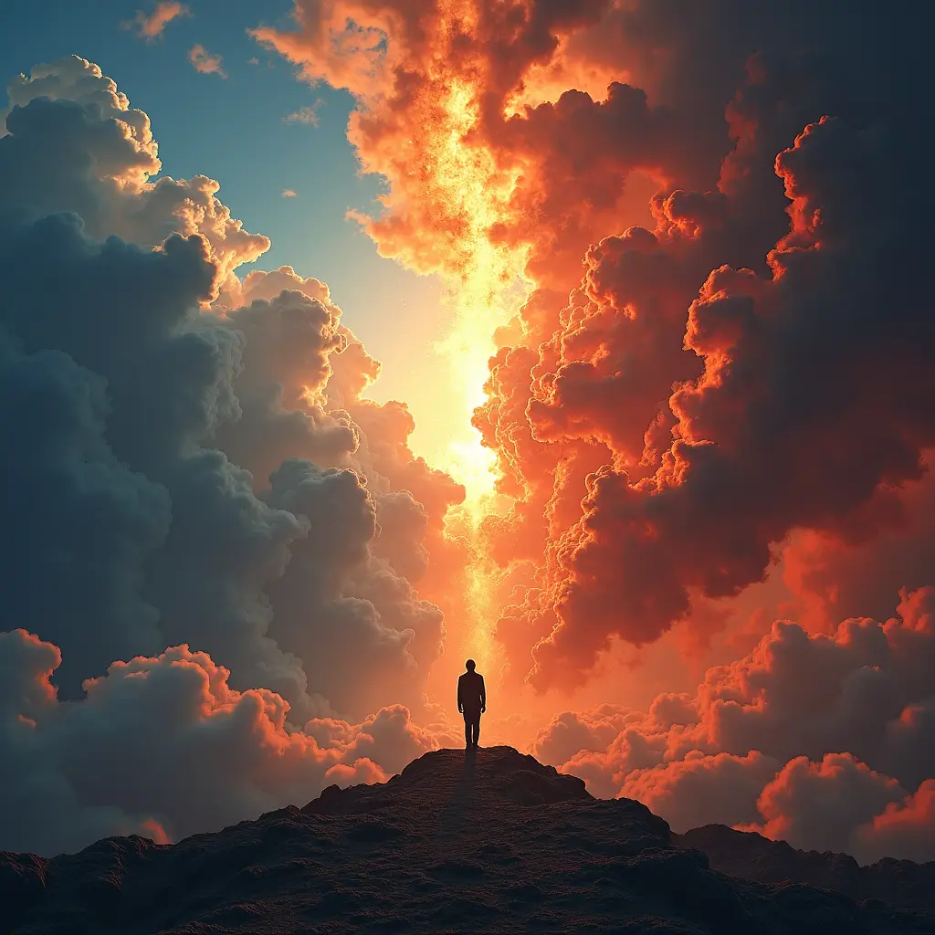 صورة تخيلية للجنة والنار 
