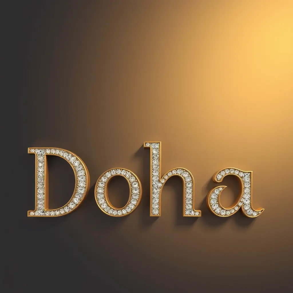 اسم ضحى مزخرف بالذهب والالماس