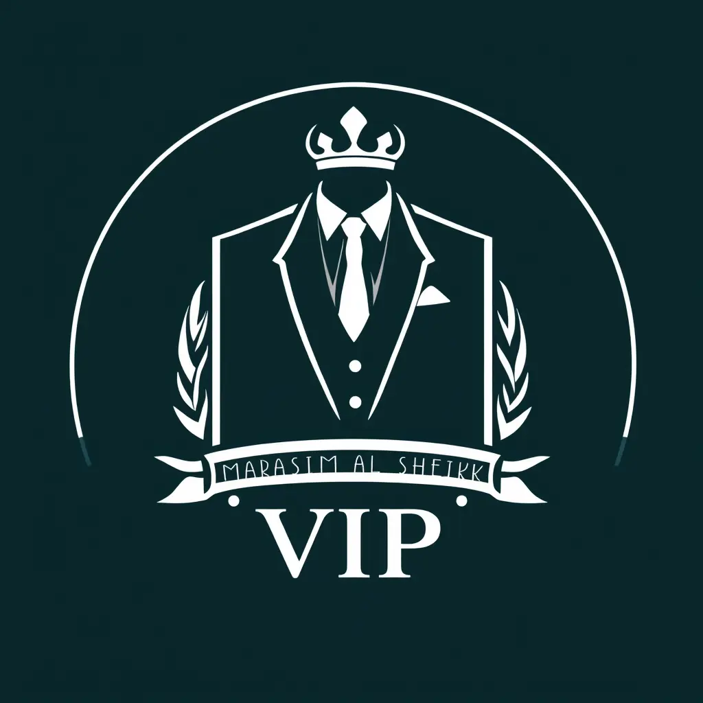 شعار محل ملابس رجالي اسمه مراسيم الشيوخ VIP