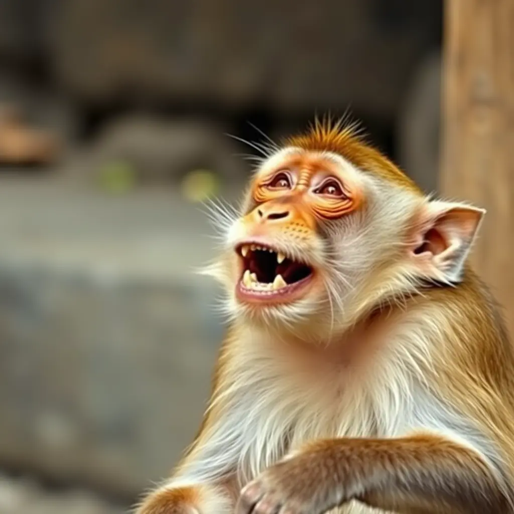 قرد يضحك على الشخص الذي اشتراه