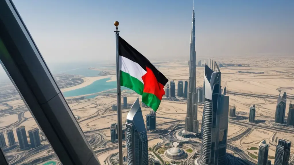 Palestine flag in Burj Khalifa