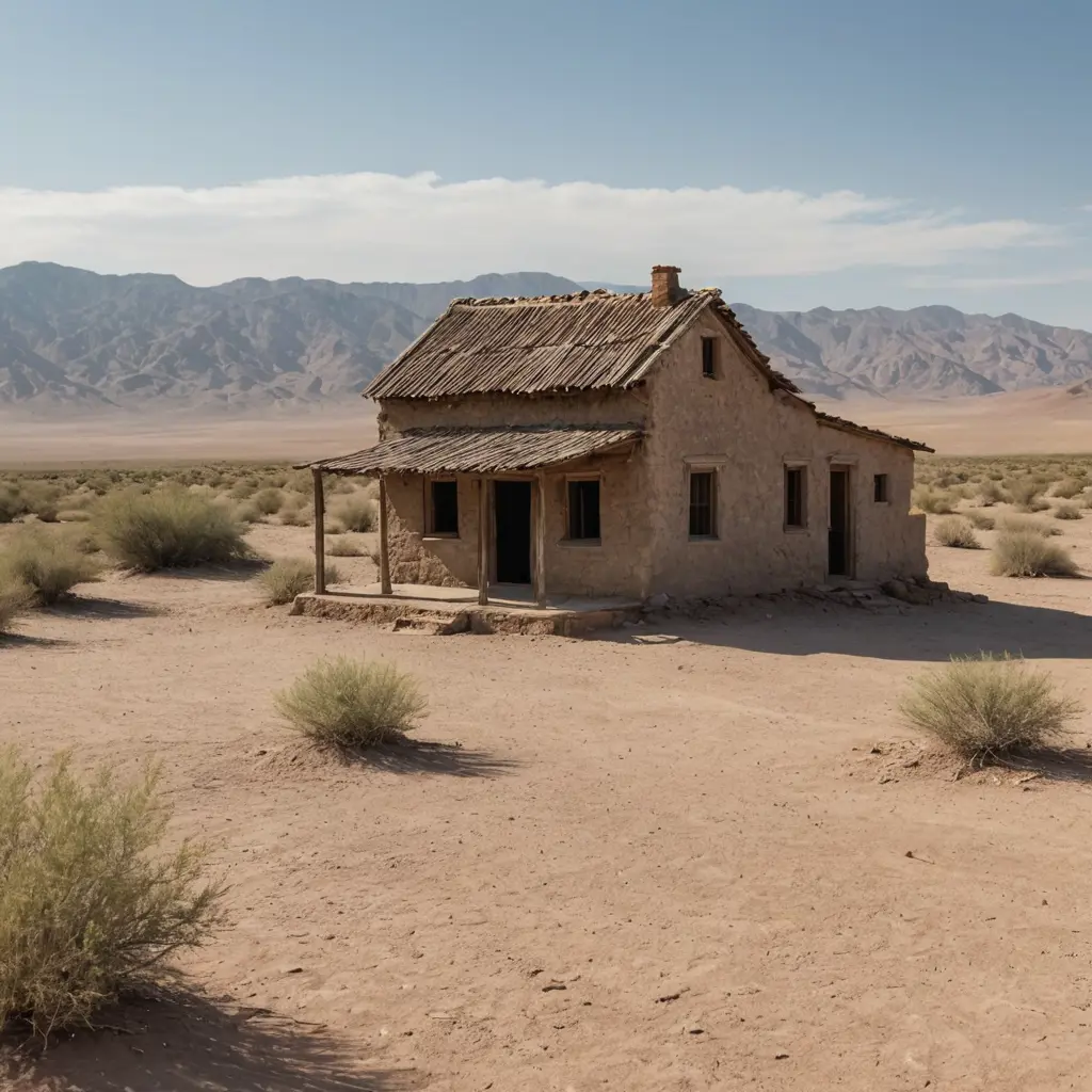 بيت قديم في الصحراء من طينحي قديم زمان اول