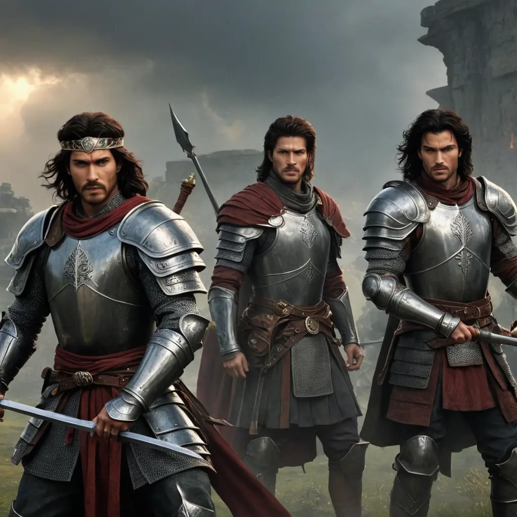 WALL PAPER FOR A FICTIONAL STORY OF 4 WARRIOR PRINCE