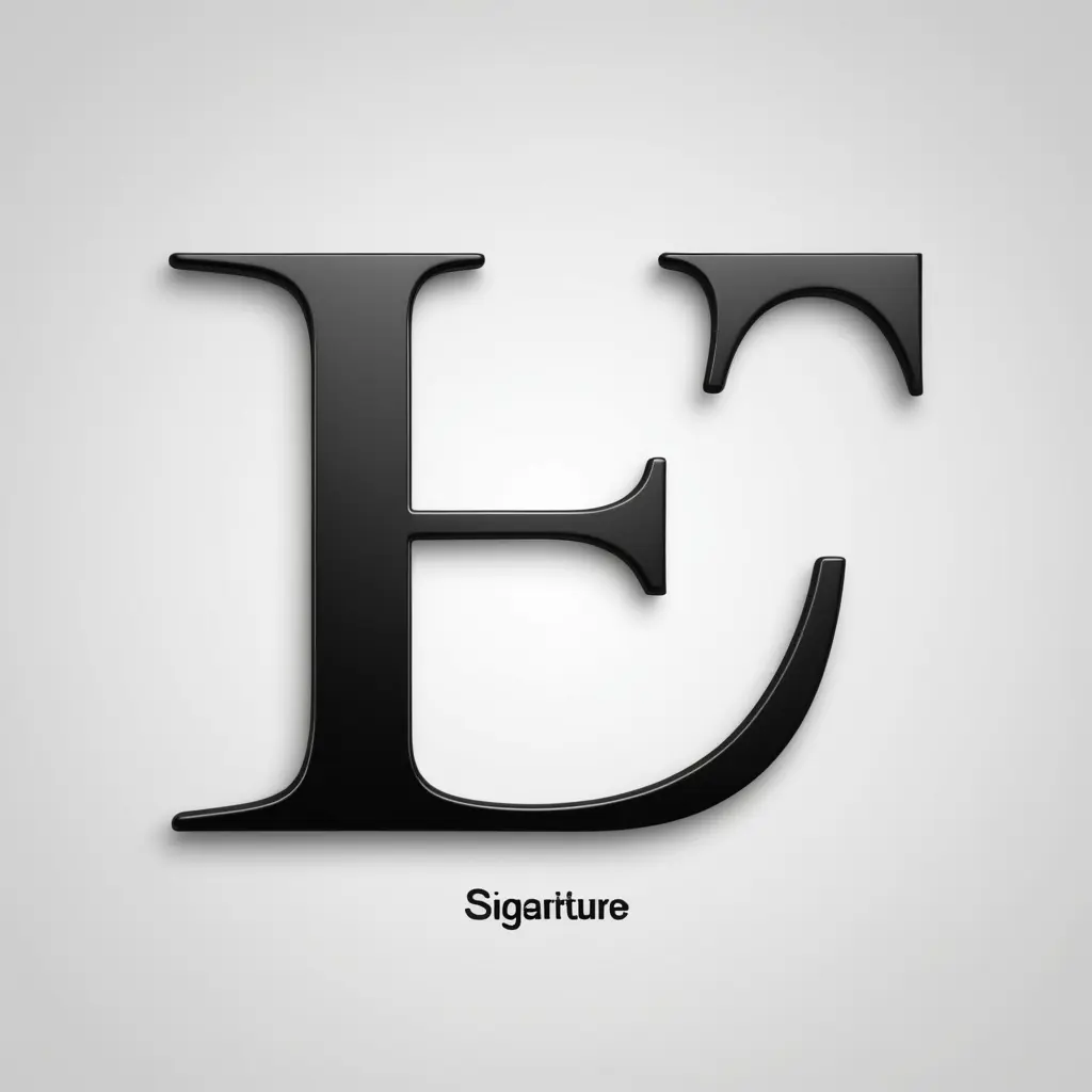 توقيع بحرف E سهل جدا خلفيه باون الابيض خط بلون الاسود