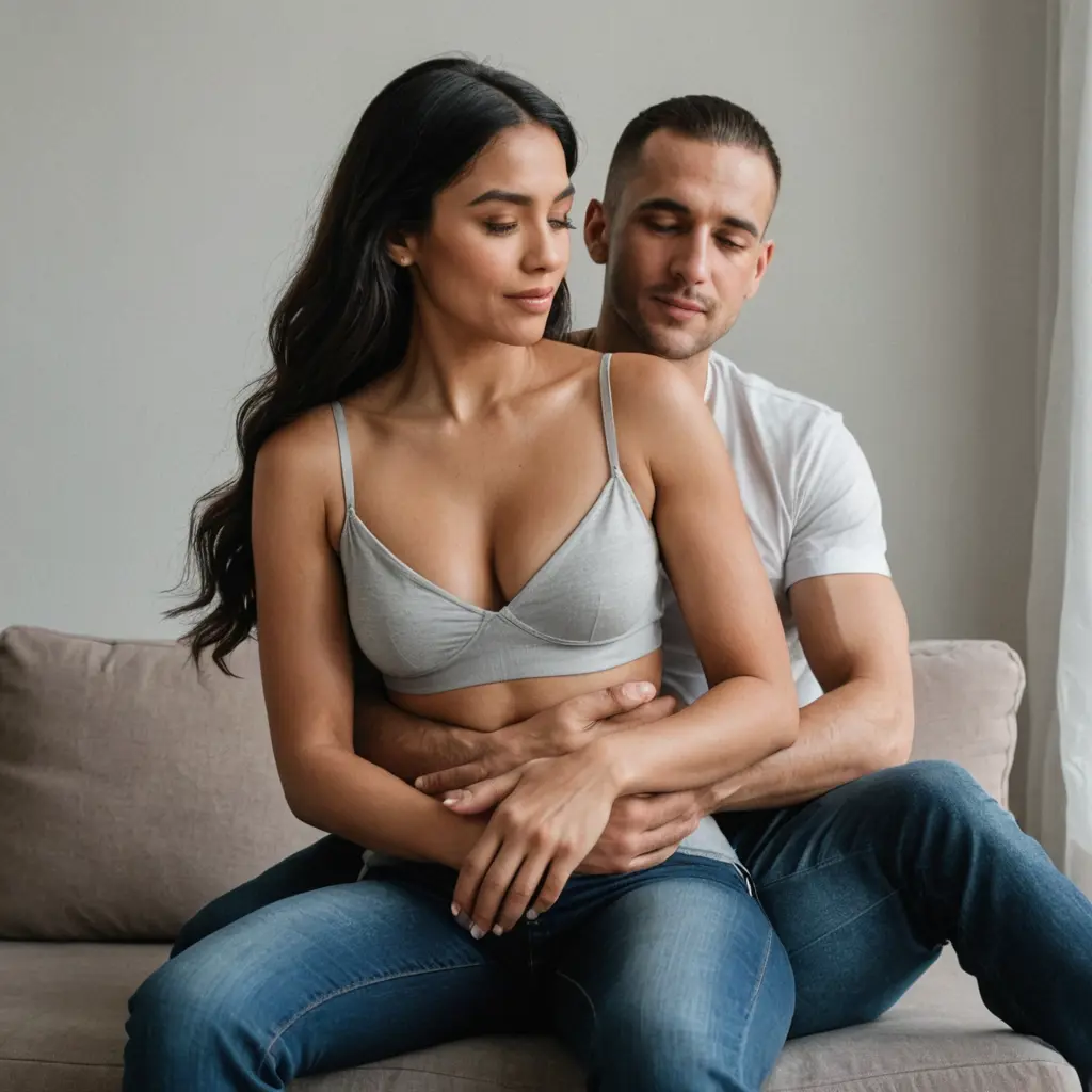امرأة تجلس في حضن رجل