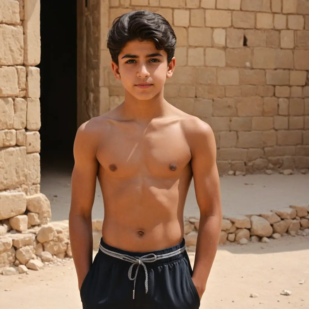 ولد بعمر١٤سنة سعودي من أصل سوري عضلات البطن جميل