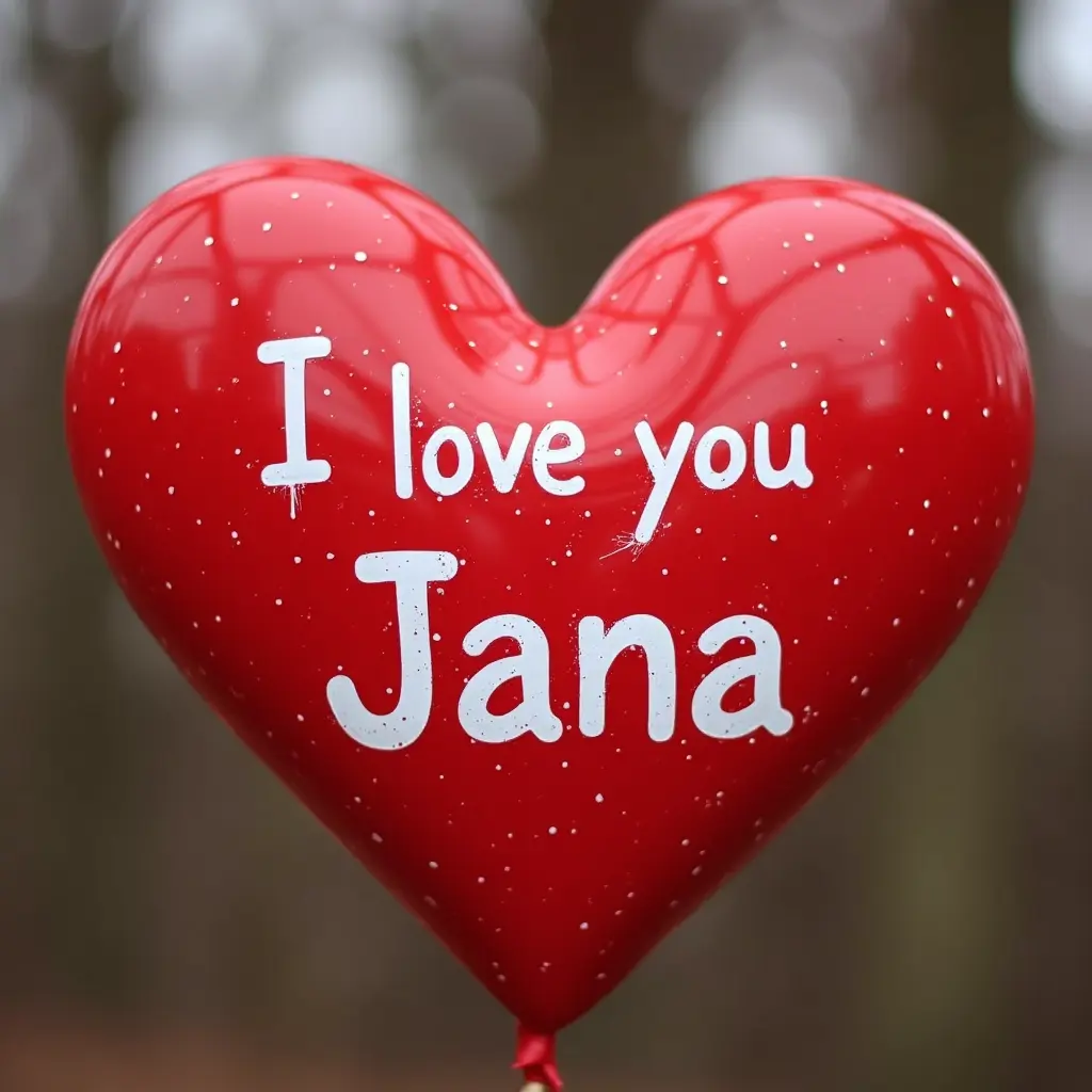 قلب مكتوب عليه i love you jana
