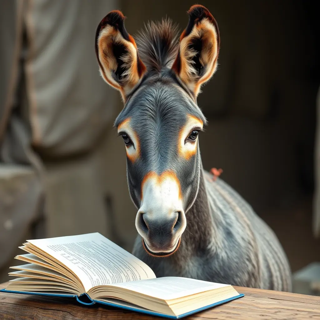 حمار يقرأ كتاب علم النفس